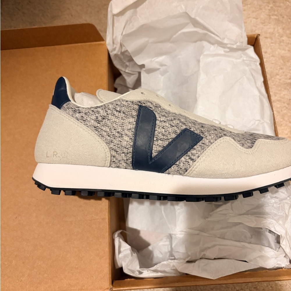 Veja SDU Rec Flannel Sneakers in Snow and Nautico